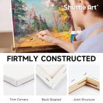Shuttle Art Stretched Canvas, 20 PCS Value Pack, 5 x 7, 8 x 10 Inches (10 of Each), 100% Cotton, Primed White Canvases for Painting, Stretched Canvas Art Supplies for Acrylic, Oil, Acrylic Pouring