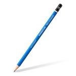STAEDTLER Mars Lumograph Art Drawing Pencils, 12 Pack Graphite Pencils in Metal Case, Break-Resistant Bonded Lead, 100 G12,Silver/Blue