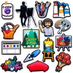 Euphaglaia 15Pcs Art Charms for Clog Shoes Decoration, Artist Painting Drawing Charms Accessories for Men Women