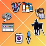 Euphaglaia 15Pcs Art Charms for Clog Shoes Decoration, Artist Painting Drawing Charms Accessories for Men Women