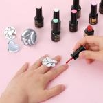 4 Pack Mini Nail Art Palette, Nail Polish Palette, Finger Rings Metal Manicure Palettes Tools, Gel Palettes Manicure for Nails Art Display