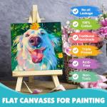 ESRICH Canvas for Painting, 24 Pack Square Canvas Boards for Painting 8x8 Cotton Primed Acid Free Blank Canvas Panels for Oil Paint, Watercolor, Acrylic Paint, Gouache and Tempera.