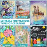 ESRICH Canvas for Painting, 24 Pack Square Canvas Boards for Painting 8x8 Cotton Primed Acid Free Blank Canvas Panels for Oil Paint, Watercolor, Acrylic Paint, Gouache and Tempera.