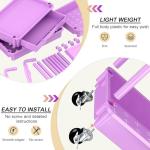 Goovilla 4 Tier Rolling Storage Carts Organizer with Removable Drawer, Stable and Sturdy Violet Rolling Utility Cart with 2 Lockable Wheels for Bathroom, Kitchen, Snack, Craft, Makeup, Baby Essentials