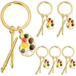 Ecally 6 Pcs Paint Party Favors Art Keychain Painter Palette Brush Keychain Art Teacher Gifts from Student Artist Gifts for Painters Artist Party Gift Supplies