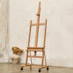 ATWORTH H Frame Art Painting Easel for Adults: Large Wooden Art Easel with Upgrade Hardware, Hold Canvas up to 93" with 4 Wheels- Professional Artist Easel for Painting