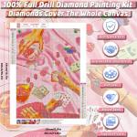 KICHANG Pink Diamond Art Kits for Adults Beginner,DIY Modern Diamond Painting 5D Round Full Drill Diamond Dots Gem Art Crafts with Tools,Funny Crafts for Home Wall Decor&Gift-12x16in