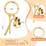 Ecally 6 Pcs Paint Party Favors Art Keychain Painter Palette Brush Keychain Art Teacher Gifts from Student Artist Gifts for Painters Artist Party Gift Supplies