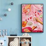 KICHANG Pink Diamond Art Kits for Adults Beginner,DIY Modern Diamond Painting 5D Round Full Drill Diamond Dots Gem Art Crafts with Tools,Funny Crafts for Home Wall Decor&Gift-12x16in