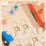 Ecally 6 Pcs Paint Party Favors Art Keychain Painter Palette Brush Keychain Art Teacher Gifts from Student Artist Gifts for Painters Artist Party Gift Supplies