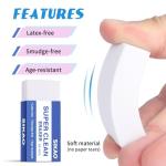 White Erasers, 6 Pack Block Pencil Erasers – Smudge-Free Latex-Free, Erasers for Kids School Supplies, Clean Erase for Homework, Office & Drawing (Art Use)