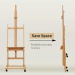 ATWORTH H Frame Art Painting Easel for Adults: Large Wooden Art Easel with Upgrade Hardware, Hold Canvas up to 93" with 4 Wheels- Professional Artist Easel for Painting