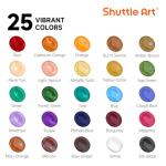 Shuttle Art Acrylic Paint Set, 25 Vintage Colours, 2oz/60ml Bottles, Rich Pigmented, Premium Acrylic Paints for Artists, Beginners and Kids on Rocks Crafts Canvas Wood Ceramic