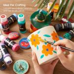 Shuttle Art Acrylic Paint Set, 25 Vintage Colours, 2oz/60ml Bottles, Rich Pigmented, Premium Acrylic Paints for Artists, Beginners and Kids on Rocks Crafts Canvas Wood Ceramic