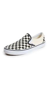 Vans Slip On Unisex Sneakers, Checkerboard Black/Off White, 6.5 US Women/5 US Men