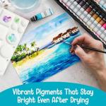 Chalkola Watercolor Paint Set - 64 Water Color Paint Tubes (12ml, 0.4oz), 10 Painting Brushes & 1 Palette, 20 WaterColor Pad | Art Supplies for Adults & Professional Artists