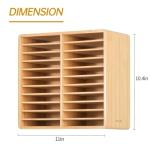 walowalo Marker Organizer Hold 176 Markers Birthday Gifts Christmas Gifts Bamboo Pen Holder Art Supply Pencil Storage Organizer 22 Compartments All-in-One Marker Storage for Home Office Desk Classroom