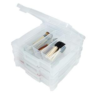 ArtBin 6913ZZ 12" x 12" Portable Art & Craft Organizer with Handle 3-Pack, [3] Plastic Storage Cases, Clear