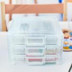 ArtBin 6913ZZ 12" x 12" Portable Art & Craft Organizer with Handle 3-Pack, [3] Plastic Storage Cases, Clear