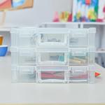ArtBin 6913ZZ 12" x 12" Portable Art & Craft Organizer with Handle 3-Pack, [3] Plastic Storage Cases, Clear