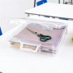 ArtBin 6913ZZ 12" x 12" Portable Art & Craft Organizer with Handle 3-Pack, [3] Plastic Storage Cases, Clear