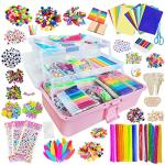 Itopstar 3000 Kids Arts and Crafts Supplies for Kids Crafting Supply in 3 Layered Plastic Art Box All in One Ages 8 9 10 11 & 12 Year Old Girls & Boys Crafting Supply Set