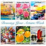 VigorFun Art Supplies, Deluxe Wooden Art Set Crafts Drawing Painting Kit with 2 Sketch Pads, Oil Pastels, Acrylic, Watercolor Paints, Creative Gifts Box for Adults Artist Kids Teens Girls