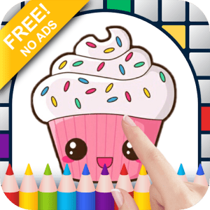 Cute Kawaii Pixel Art Color by Number Game - FREE No Ads Pixel Art Puzzle - Coloring Book Pages - Happy, Creative & Relaxing - Paint & Crayon Palette - Create Color Art - Share Creations with Friends!
