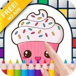 Cute Kawaii Pixel Art Color by Number Game - FREE No Ads Pixel Art Puzzle - Coloring Book Pages - Happy, Creative & Relaxing - Paint & Crayon Palette - Create Color Art - Share Creations with Friends!
