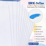 Halobios 12-Pack 11x14 inch Canvas Boards for Painting, Canvas Panels for Kid & Adults 100% Cotton Gesso Primed Art Painting Supplies for Acrylic, Oil, Tempera & Watercolor