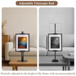 DAZZLIFE Adjustable Tabletop Easel Stand, Adjustable Metal Picture Frame Holder Stand for Display Up to 24" H, Desktop Art Display Stand for Painting, Photos, Canvas, Signs, Books