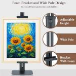 DAZZLIFE Adjustable Tabletop Easel Stand, Adjustable Metal Picture Frame Holder Stand for Display Up to 24" H, Desktop Art Display Stand for Painting, Photos, Canvas, Signs, Books