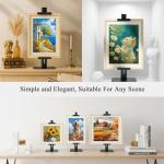 DAZZLIFE Adjustable Tabletop Easel Stand, Adjustable Metal Picture Frame Holder Stand for Display Up to 24" H, Desktop Art Display Stand for Painting, Photos, Canvas, Signs, Books