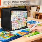 Caliart Pastel Alcohol Markers Brush Tip, 100 Colors Dual Tip Coloring Marker Pen Set Brush & Chisel, Art Supplies Gift for Adults Coloring Book Artists Sketch Drawing Illustration