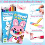 YEGEER Valentines Colored Pencils Bulk Classroom Exchange Gifts for Kids, 24 Packs Pre-sharpened Coloring Pencils Set, School Valentines Day Party Favors for Boys Girls, 12 Assorted Colors, 288 Count