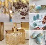 Gold Leaf Flakes,Gold Foil Flakes for Resin，10g Metallic Foil Flakes，for Nail Art, Painting, Crafts, Resin Jewelry Making ， DIY Crafts，Slime and Resin Jewelry Making