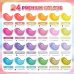 VigorFun 40 Pcs Pastel Acrylic Paint Set with 12 Brushes, 2 Knives & Palette, 24 Colors (2oz/60ml) - for Adults, Kids, Artists & Beginners - Canvas Ceramic Rock Wood Egg Painting Kit