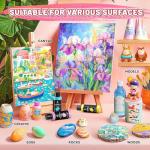 VigorFun 40 Pcs Pastel Acrylic Paint Set with 12 Brushes, 2 Knives & Palette, 24 Colors (2oz/60ml) - for Adults, Kids, Artists & Beginners - Canvas Ceramic Rock Wood Egg Painting Kit