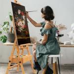 Large Wood H-Frame Easel with Storage Drawer, Foldable Art Painting Easel for Adults and Students, Adjustable Artist Easel Stand for Painting and Display, Holds Canvas Art up to 48"