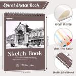 Sketch Book 8.5×11 inch, Spiral Bound Sketch Pad 50 Sheets (68lb/100gsm), Acid-Free Sketchbook for Drawing Painting Sketching, Art Paper Drawing Supplies for Teens Adults Artists Ideal Gifts