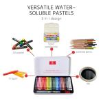 25 Colors Water Soluble Pastels, Watercolor Pastels Set for Beginners and Hobbyists, Includes Sharpener, Palette & Brush for Vibrant Art Creations (Classic)