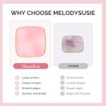 MelodySusie 2PCS Square Shape Resin Nail Art Palette Set with Stainless Steel Mixing Stick, Professional Color Mixing Board for Gel Polish, Acrylics, Pigment Blending, Salon and DIY Makeup Tool
