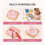 MelodySusie 2PCS Square Shape Resin Nail Art Palette Set with Stainless Steel Mixing Stick, Professional Color Mixing Board for Gel Polish, Acrylics, Pigment Blending, Salon and DIY Makeup Tool