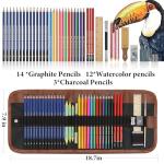 Drawing Pencils Sketching Kit, Graphite, Charcoal, Colored Pencils for Adult Artists Beginners, Ideal Gift for Drawing Sketching Shading, Watercolors Pencil Set for Family