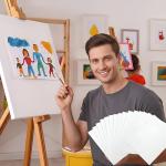 TecUnite 60 Sheets Watercolor Paper Pad Bulk Art White Cold Press Painting Paper for Kids Watercolorist Drawing Student Artist (8 x 12 Inch,Cold Press)