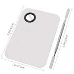 Sinen Professional Stainless Steel Makeup Palette Cosmetic Palette with Spatula Tool For Nail Art Eye Shadow Eyelash Makeup Professional Pigment Blending（6 x 4 Inch Sliver）