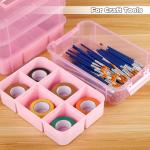 CraftGenes Art Supply Storage Organizer with 2 Removable Trays, 4-Layer 10QT Durable Craft Organizers and Storage for Sewing, Tool, Office Supplies, Art, Craft Supplies(Pink)