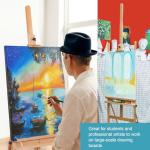 Somime H-Frame Studio Easel, Beechwood Artist Easel with Wheels and Storage Tray, Adjustable Floor Easel Stand Holding Canvas up to 51Inches for Painting, Natural