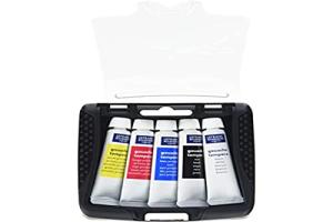 Lefranc & Bourgeois Gouache Tubes of Paint Set, Multi-Colour, Multicoloured, Palette Box - 5 Farben