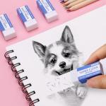 Sikao 12 Pack Pencil Erasers for Kids, White Erasers Bulk, Art Erasers for Drawing Sketching, Office School Supplies Classroom Essentials